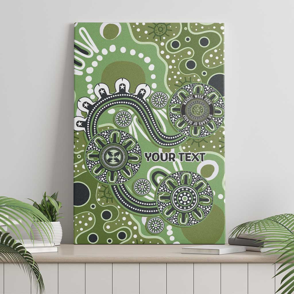 Personalised NAIDOC Week 50 Years Deadly Always Canvas Wall Art Green Aboriginal Artwork Dot Painting