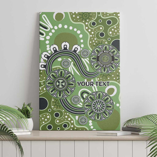 Personalised NAIDOC Week 50 Years Deadly Always Canvas Wall Art Green Aboriginal Artwork Dot Painting