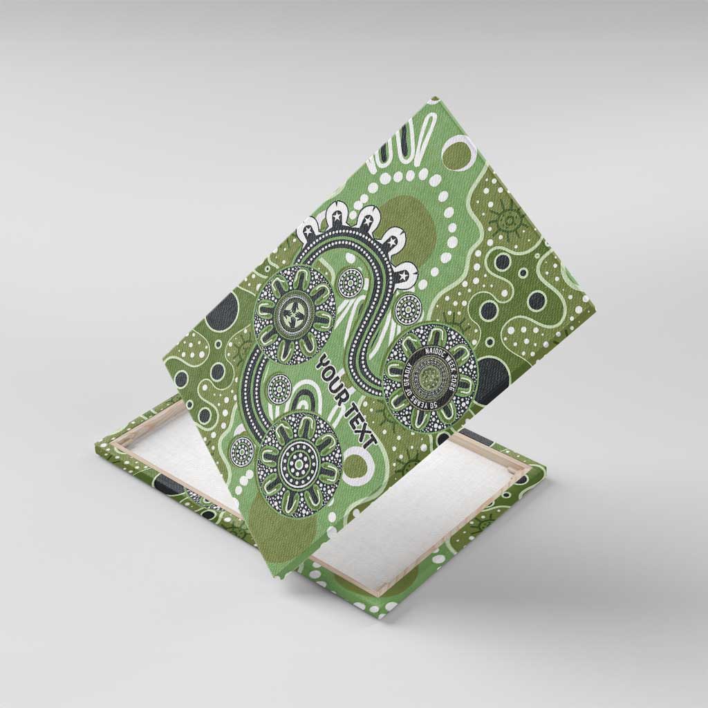 Personalised NAIDOC Week 50 Years Deadly Always Canvas Wall Art Green Aboriginal Artwork Dot Painting