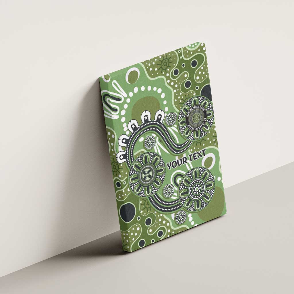 Personalised NAIDOC Week 50 Years Deadly Always Canvas Wall Art Green Aboriginal Artwork Dot Painting