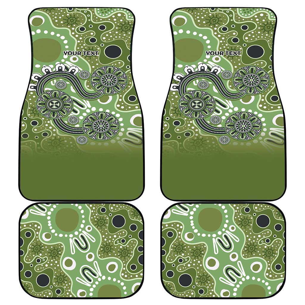 Personalised NAIDOC Week 50 Years Deadly Always Car Mats Green Aboriginal Artwork Dot Painting