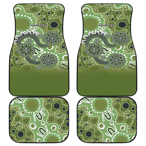 Personalised NAIDOC Week 50 Years Deadly Always Car Mats Green Aboriginal Artwork Dot Painting