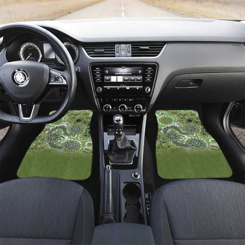 Personalised NAIDOC Week 50 Years Deadly Always Car Mats Green Aboriginal Artwork Dot Painting