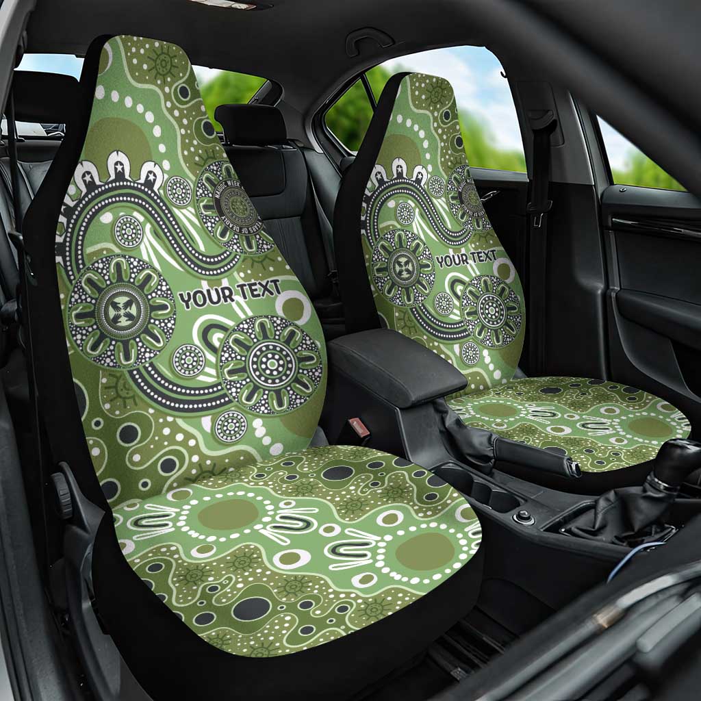Personalised NAIDOC Week 50 Years Deadly Always Car Seat Cover Green Aboriginal Artwork Dot Painting
