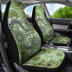 Personalised NAIDOC Week 50 Years Deadly Always Car Seat Cover Green Aboriginal Artwork Dot Painting