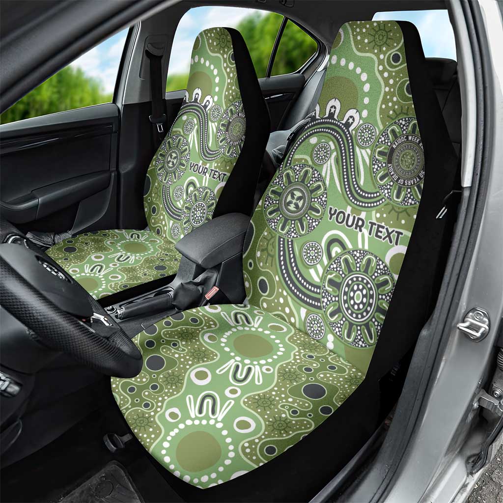 Personalised NAIDOC Week 50 Years Deadly Always Car Seat Cover Green Aboriginal Artwork Dot Painting