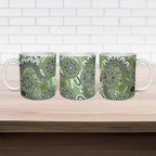 Personalised NAIDOC Week 50 Years Deadly Always Ceramic Mug Green Aboriginal Artwork Dot Painting