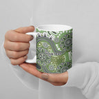 Personalised NAIDOC Week 50 Years Deadly Always Ceramic Mug Green Aboriginal Artwork Dot Painting