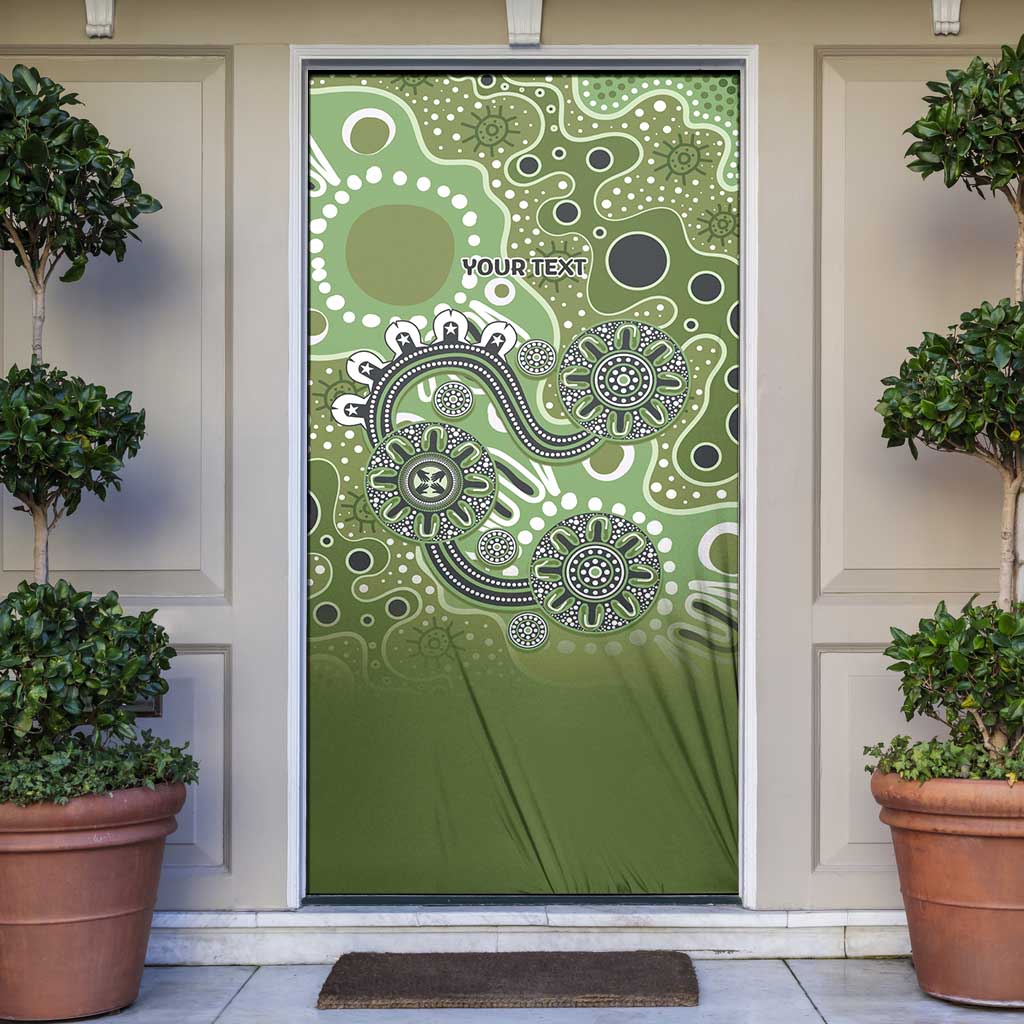 Personalised NAIDOC Week 50 Years Deadly Always Door Cover Green Aboriginal Artwork Dot Painting