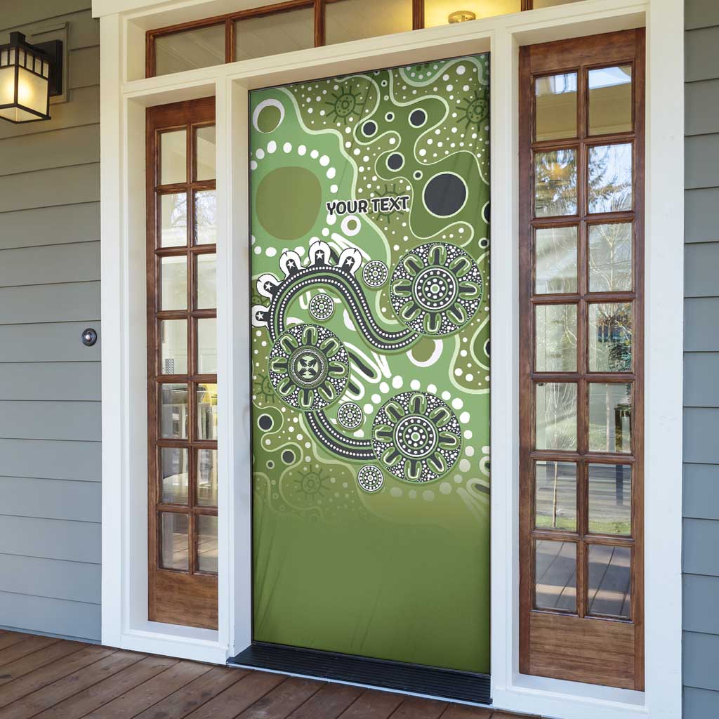 Personalised NAIDOC Week 50 Years Deadly Always Door Cover Green Aboriginal Artwork Dot Painting