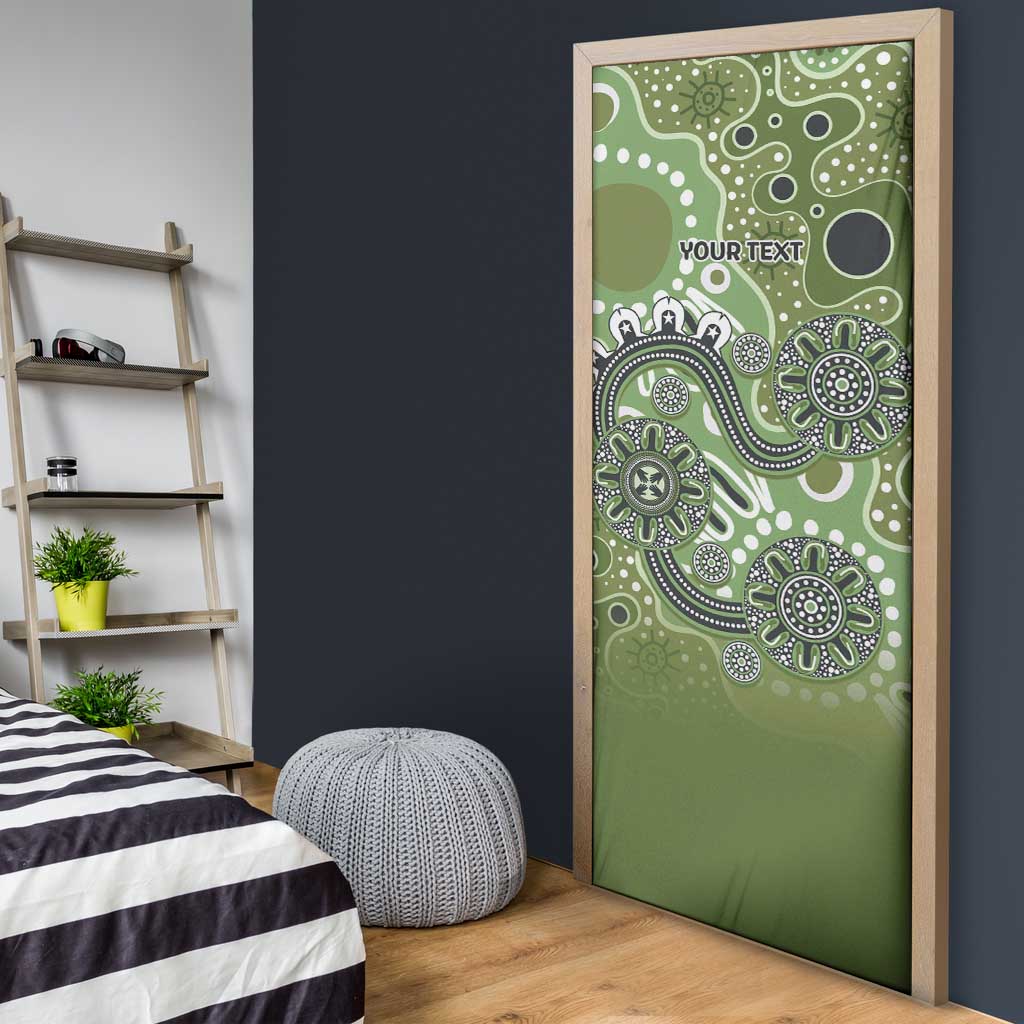 Personalised NAIDOC Week 50 Years Deadly Always Door Cover Green Aboriginal Artwork Dot Painting