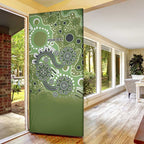 Personalised NAIDOC Week 50 Years Deadly Always Door Cover Green Aboriginal Artwork Dot Painting