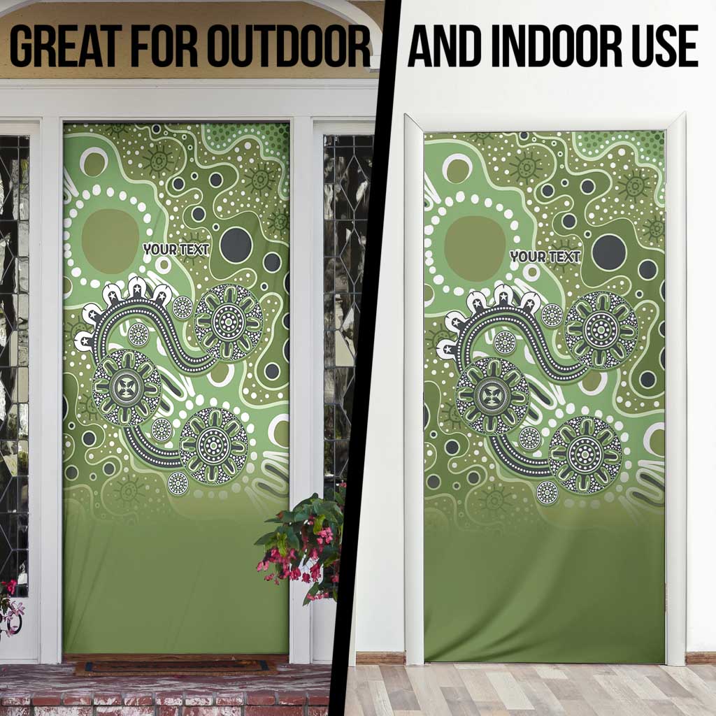 Personalised NAIDOC Week 50 Years Deadly Always Door Cover Green Aboriginal Artwork Dot Painting