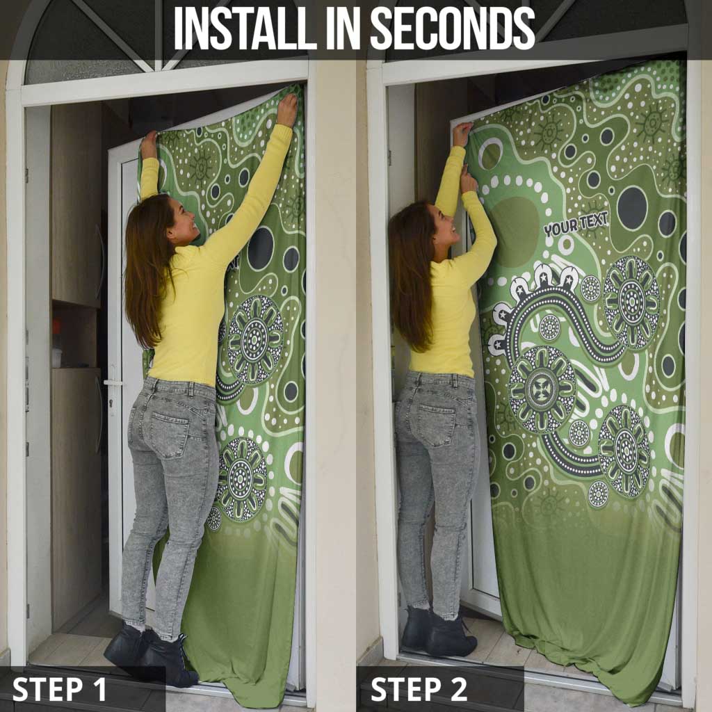 Personalised NAIDOC Week 50 Years Deadly Always Door Cover Green Aboriginal Artwork Dot Painting