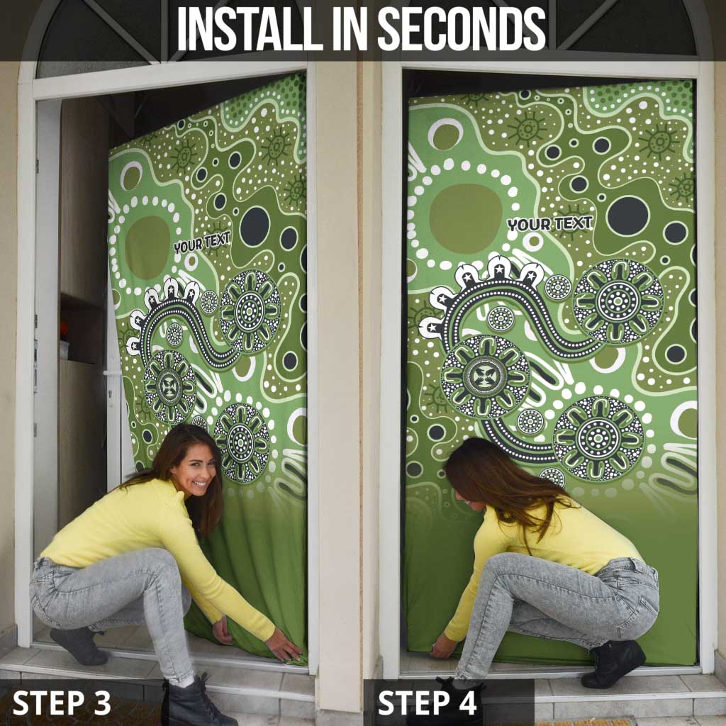 Personalised NAIDOC Week 50 Years Deadly Always Door Cover Green Aboriginal Artwork Dot Painting