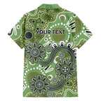 Personalised NAIDOC Week 50 Years Deadly Always Family Matching Long Sleeve Bodycon Dress and Hawaiian Shirt Green Aboriginal Artwork Dot Painting