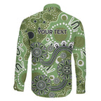 Personalised NAIDOC Week 50 Years Deadly Always Family Matching Long Sleeve Bodycon Dress and Hawaiian Shirt Green Aboriginal Artwork Dot Painting