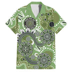 Personalised NAIDOC Week 50 Years Deadly Always Family Matching Puletasi and Hawaiian Shirt Green Aboriginal Artwork Dot Painting