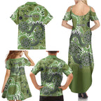 Personalised NAIDOC Week 50 Years Deadly Always Family Matching Summer Maxi Dress and Hawaiian Shirt Green Aboriginal Artwork Dot Painting