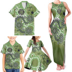 Personalised NAIDOC Week 50 Years Deadly Always Family Matching Tank Maxi Dress and Hawaiian Shirt Green Aboriginal Artwork Dot Painting