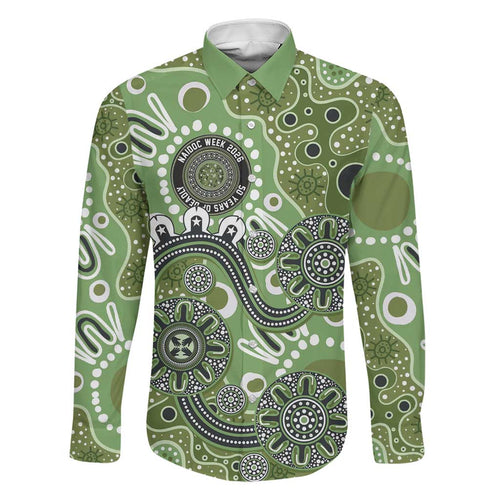 Personalised NAIDOC Week 50 Years Deadly Always Family Matching Tank Maxi Dress and Hawaiian Shirt Green Aboriginal Artwork Dot Painting