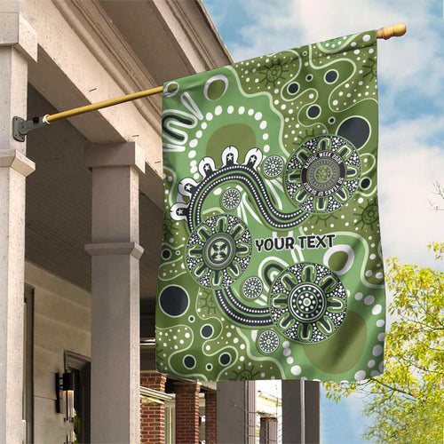 Personalised NAIDOC Week 50 Years Deadly Always Garden Flag Green Aboriginal Artwork Dot Painting