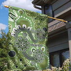 Personalised NAIDOC Week 50 Years Deadly Always Garden Flag Green Aboriginal Artwork Dot Painting