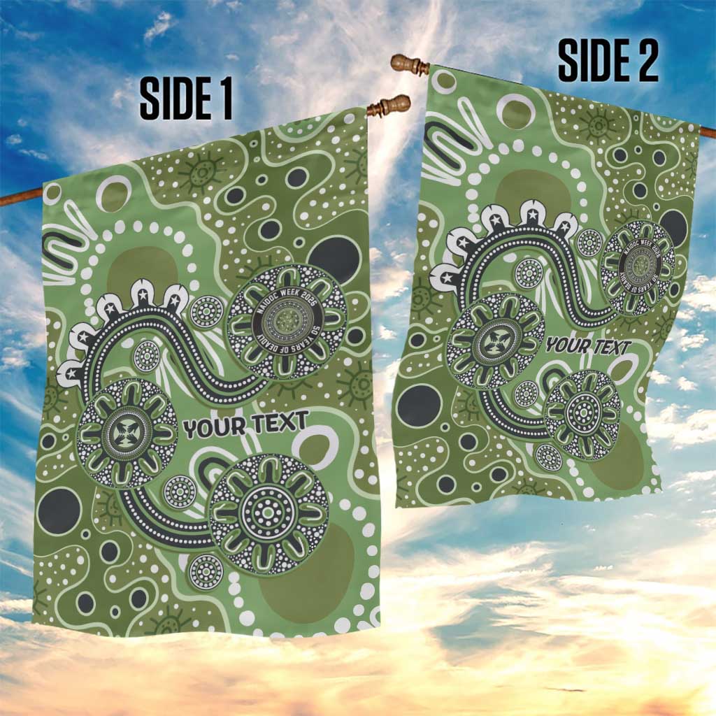 Personalised NAIDOC Week 50 Years Deadly Always Garden Flag Green Aboriginal Artwork Dot Painting