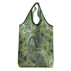 Personalised NAIDOC Week 50 Years Deadly Always Grocery Bag Green Aboriginal Artwork Dot Painting