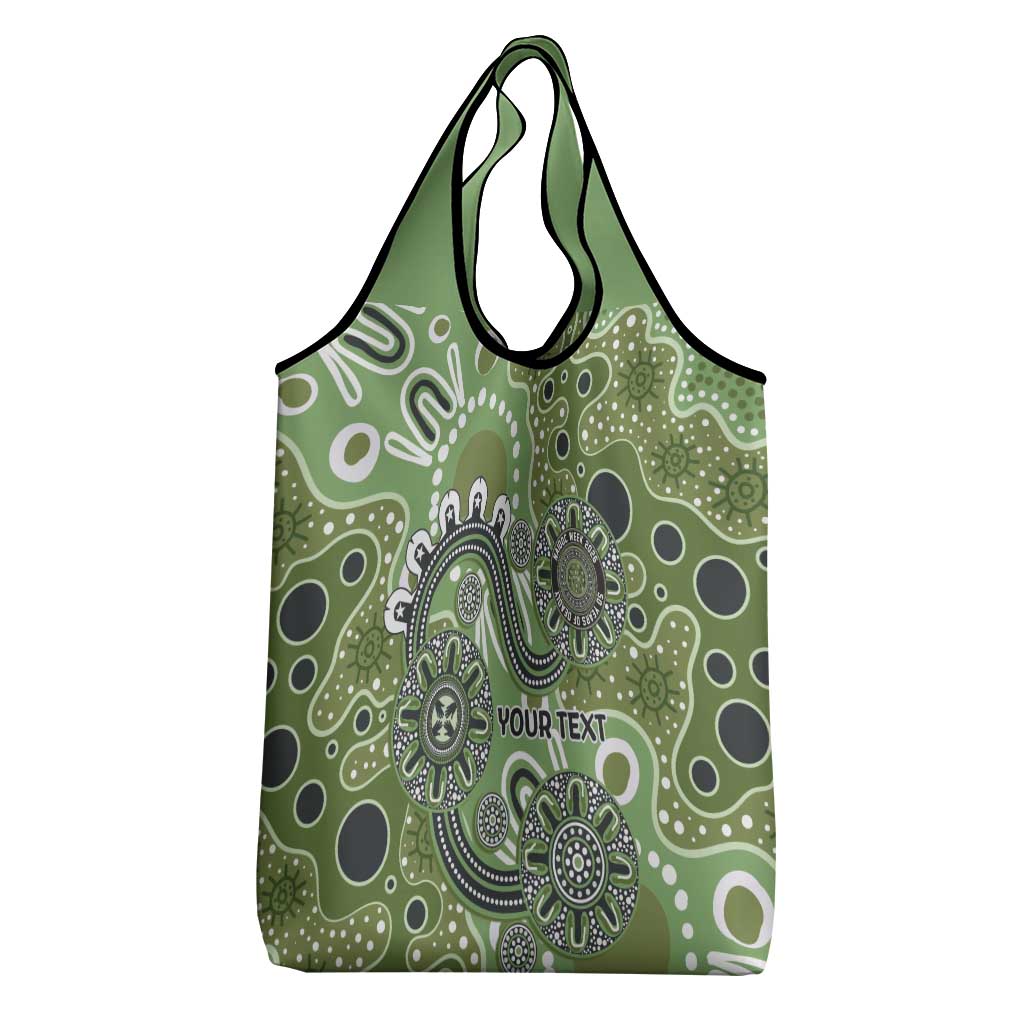 Personalised NAIDOC Week 50 Years Deadly Always Grocery Bag Green Aboriginal Artwork Dot Painting