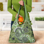 Personalised NAIDOC Week 50 Years Deadly Always Grocery Bag Green Aboriginal Artwork Dot Painting