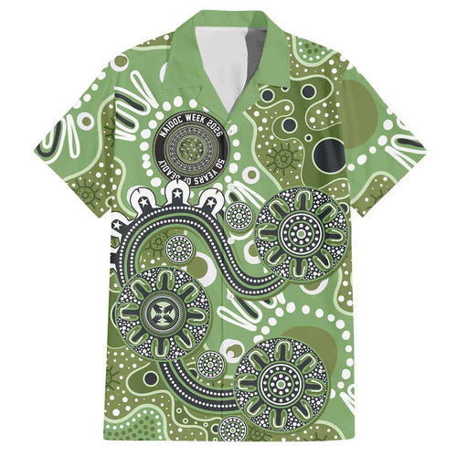 Personalised NAIDOC Week 50 Years Deadly Always Hawaiian Shirt Green Aboriginal Artwork Dot Painting