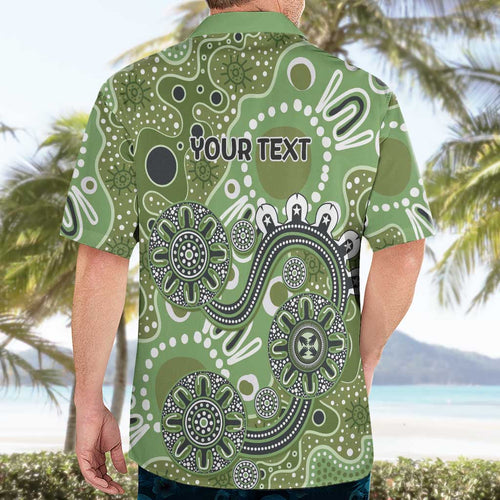 Personalised NAIDOC Week 50 Years Deadly Always Hawaiian Shirt Green Aboriginal Artwork Dot Painting