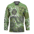 Personalised NAIDOC Week 50 Years Deadly Always Hockey Jersey Green Aboriginal Artwork Dot Painting