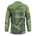 Personalised NAIDOC Week 50 Years Deadly Always Hockey Jersey Green Aboriginal Artwork Dot Painting