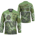 Personalised NAIDOC Week 50 Years Deadly Always Hockey Jersey Green Aboriginal Artwork Dot Painting