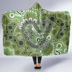 Personalised NAIDOC Week 50 Years Deadly Always Hooded Blanket Green Aboriginal Artwork Dot Painting