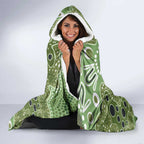 Personalised NAIDOC Week 50 Years Deadly Always Hooded Blanket Green Aboriginal Artwork Dot Painting
