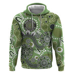 Personalised NAIDOC Week 50 Years Deadly Always Hoodie Green Aboriginal Artwork Dot Painting
