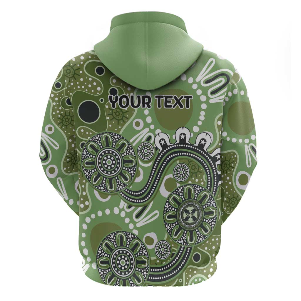 Personalised NAIDOC Week 50 Years Deadly Always Hoodie Green Aboriginal Artwork Dot Painting