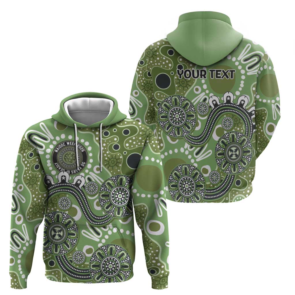 Personalised NAIDOC Week 50 Years Deadly Always Hoodie Green Aboriginal Artwork Dot Painting