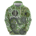 Personalised NAIDOC Week 50 Years Deadly Always Hoodie Green Aboriginal Artwork Dot Painting