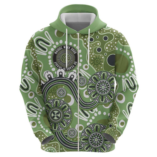 Personalised NAIDOC Week 50 Years Deadly Always Hoodie Green Aboriginal Artwork Dot Painting