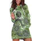 Personalised NAIDOC Week 50 Years Deadly Always Hoodie Dress Green Aboriginal Artwork Dot Painting