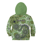 Personalised NAIDOC Week 50 Years Deadly Always Kid Hoodie Green Aboriginal Artwork Dot Painting