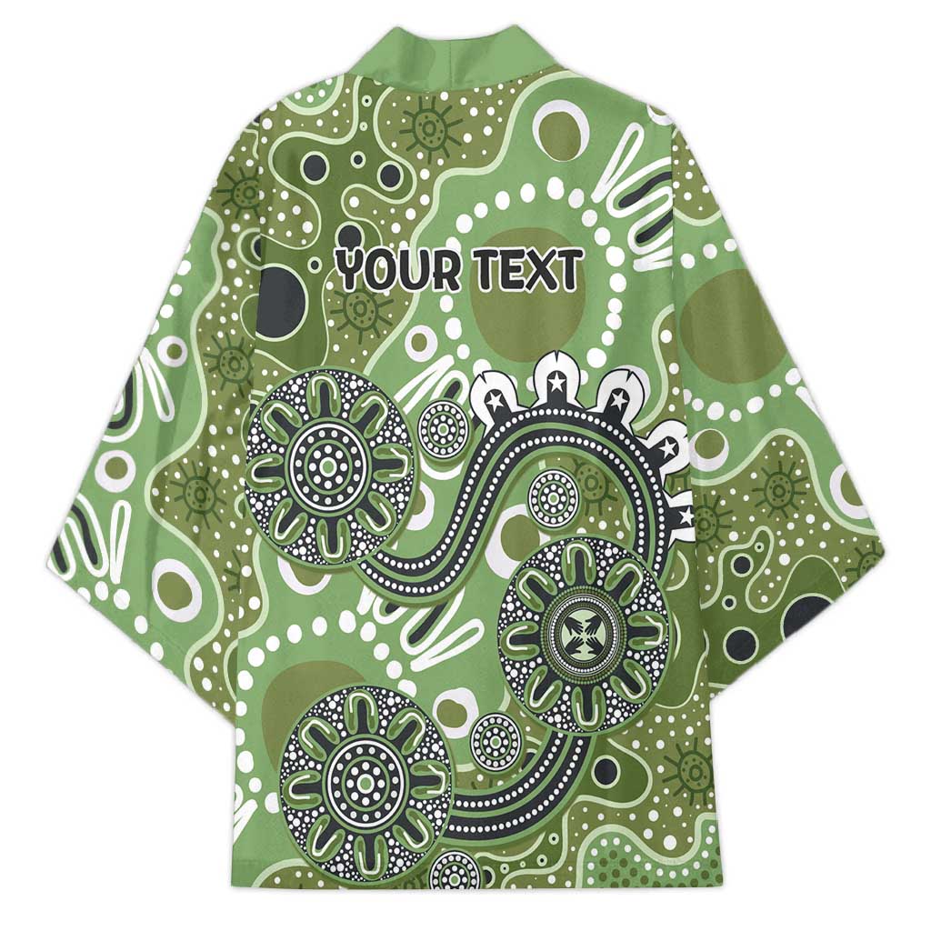 Personalised NAIDOC Week 50 Years Deadly Always Kimono Green Aboriginal Artwork Dot Painting