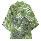 Personalised NAIDOC Week 50 Years Deadly Always Kimono Green Aboriginal Artwork Dot Painting