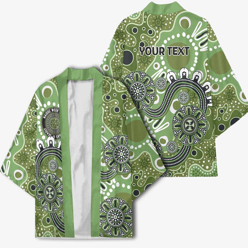 Personalised NAIDOC Week 50 Years Deadly Always Kimono Green Aboriginal Artwork Dot Painting
