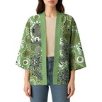 Personalised NAIDOC Week 50 Years Deadly Always Kimono Green Aboriginal Artwork Dot Painting