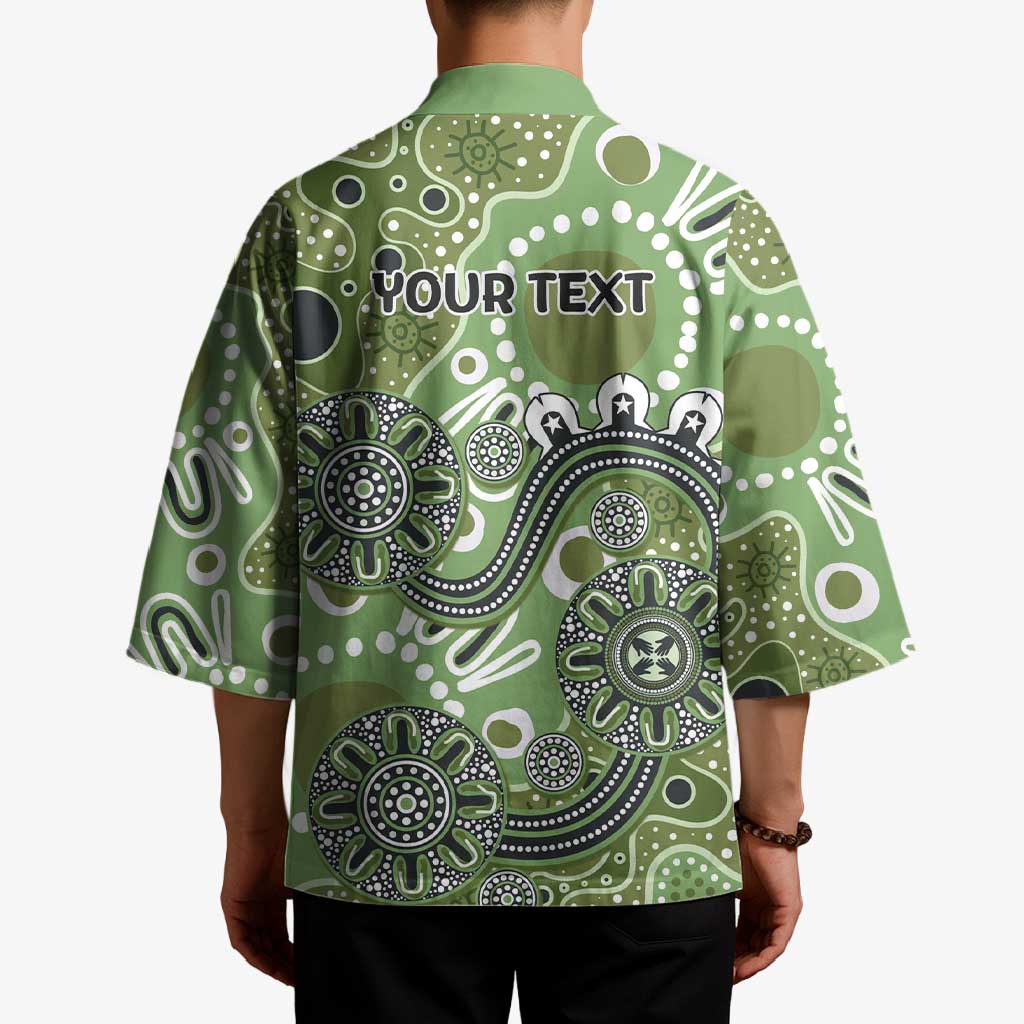 Personalised NAIDOC Week 50 Years Deadly Always Kimono Green Aboriginal Artwork Dot Painting